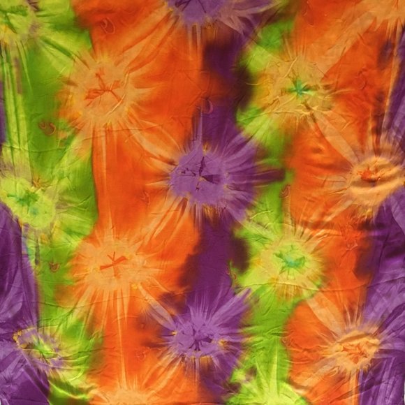 Tie-dye Rainbow-coloured Scarf or Beach Cover-up - Picture 4 of 5